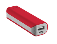 Външни батерии TRUST Primo Power Bank 2200 mAh, в червено