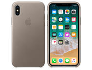 Калъфи Apple iPhone X Leather Case, в бежово