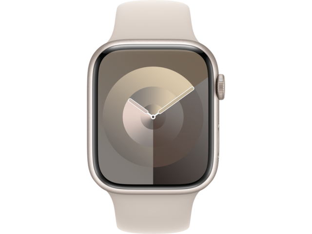 Смарт часовници Apple Watch S9 GPS 45mm Starlight Alu Case w Starlight Sport Band - S/M
