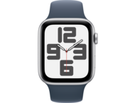 Смарт часовници Apple Watch SE2 v2 Cellular 44mm Silver Alu Case w Storm Blue Sport Band - S/M