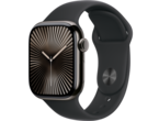 Смарт часовници Apple Watch Series 10 GPS + Cellular 42mm Slate Titanium Case with Black Sport Band - M/L