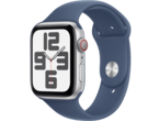 Смарт часовници Apple Watch SE2 GPS + Cellular 44mm Silver Alu Case with Denim Sport Band - M/L