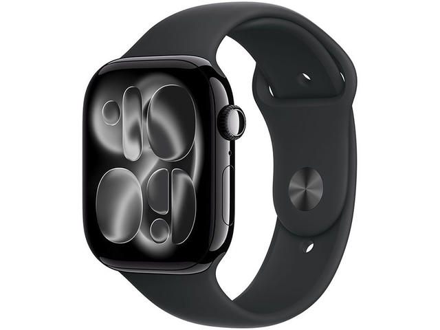Смарт часовници Apple Watch Series 11 GPS + Cellular 42mm Jet Black Aluminium Case with Black Sport Band - M/L