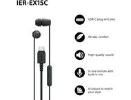 Слушалки Sony IER-EX15C USB-C, Black