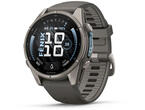 Смарт часовници Garmin fēnix 9 - 43 мм - Titanium с pebble gray силиконова каишка
