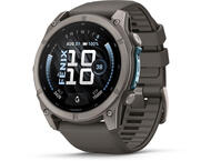 Смарт часовници Garmin fēnix® 9 - 51 мм - Titanium с Pebble Grey силиконова каишка