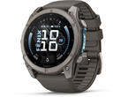 Смарт часовници Garmin fēnix® 9 - 51 мм - Titanium с Pebble Grey силиконова каишка