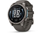 Смарт часовници Garmin fēnix® 9 - 47 мм - Titanium с Pebble Grey силиконова каишка