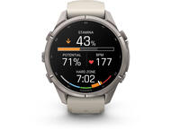 Смарт часовници Garmin fēnix® 9 Pro, inReach® - 43 мм - Titanium с Fog Grey/Dark Sandstone sandstone силиконова каишка