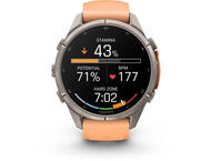 Смарт часовници Garmin fēnix® 9 Pro, inReach® - 43 мм - Titanium с Shell Pink/Autumn Orange силиконова каишка
