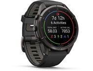 Смарт часовници Garmin fēnix® 9 Pro, inReach® - 43 мм - Carbon Gray DLC Titanium с Black/Pebble Grey силиконова каишка