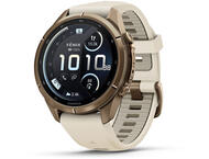 Смарт часовници Garmin fēnix® 9 Pro, inReach® - 43 мм - Autumn Gold Titanium с Cream/French Grey силиконова каишка