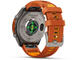 Смарт часовници Garmin fēnix® 9 Pro, inReach® - 47 мм - Titanium с Autumn Orange/Spark Orange силиконова каишка
