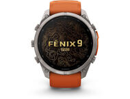 Смарт часовници Garmin fēnix® 9 Pro, inReach® - 51 мм -  Titanium с Autumn Orange/Spark Orange силиконова каишка