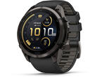 Смарт часовници Garmin fēnix® 9 Pro, inReach® - 51 мм - Carbon Gray DLC Titanium с Black/Pebble Grey силиконова каишка