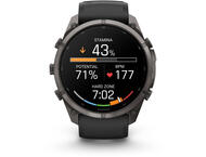 Смарт часовници Garmin fēnix® 9 Pro, inReach® - 51 мм - Carbon Gray DLC Titanium с Black/Pebble Grey силиконова каишка