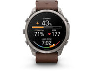 Смарт часовници Garmin fēnix® 9 Pro, inReach® - 51 мм -  Titanium с Walnut кожена каишка