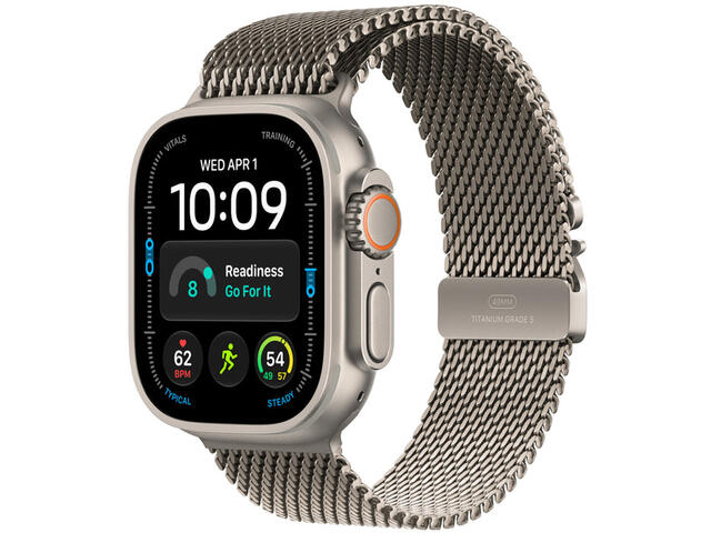 Смарт часовници Apple Watch Ultra 4 GPS + Cellular - Milanese Loop, Natural Titanium, Small