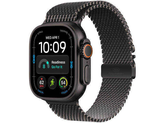 Смарт часовници Apple Watch Ultra 4 GPS + Cellular - Milanese Loop, Black Titanium, Large