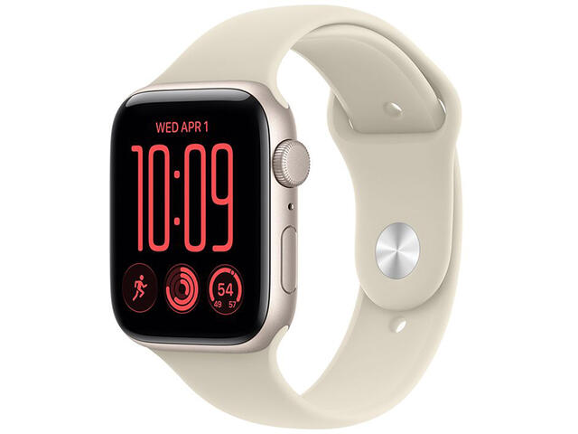 Смарт часовници Apple Watch SE 3 40 mm GPS - Starlight Aluminium Case with Sand Sport Band - S/M