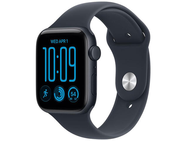 Смарт часовници Apple Watch SE 3 40 mm GPS - Midnight Aluminium Case with Navy Blue Sport Band - M/L